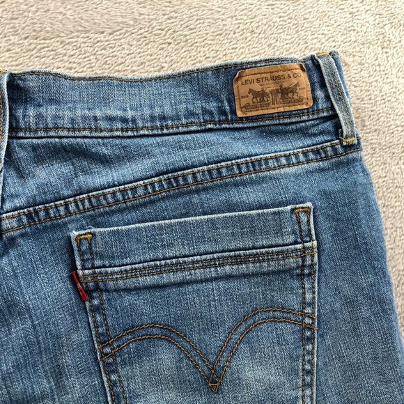 Levis Womens 515 Bermuda Jean Shorts Size 12 Blue Denim Classic Casual Cuffed - Picture 12 of 15